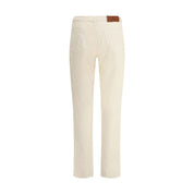 White Cotton Casual Pants