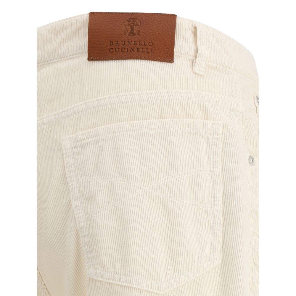 White Cotton Casual Pants