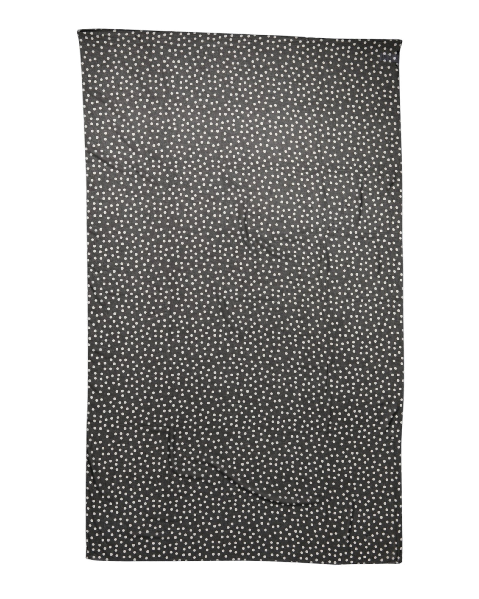 Svart prickig polyestersjal med omlottmönster
