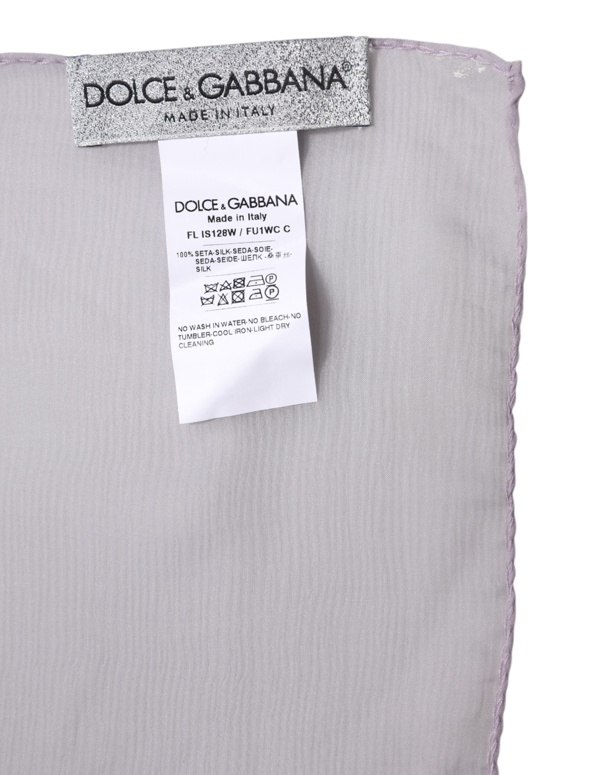 Lila rektangulär silkessjal