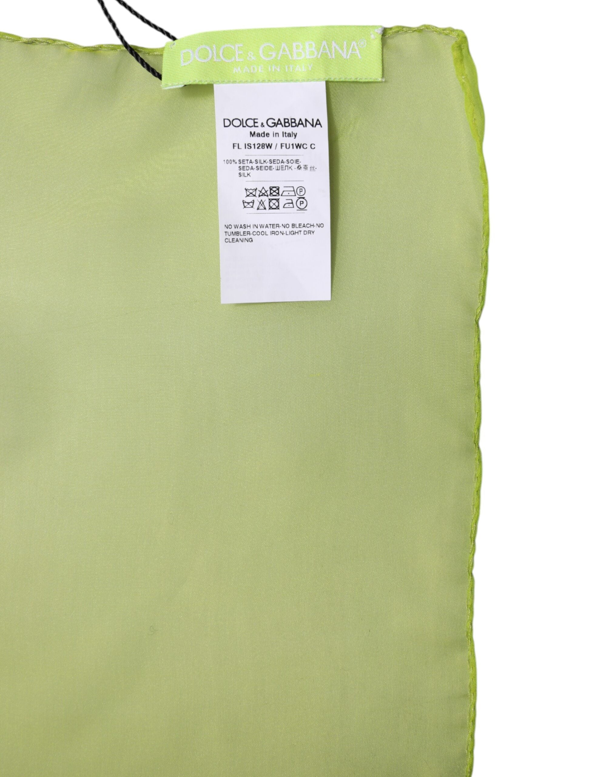 Grön siden rektangulär omlottsjal halsduk