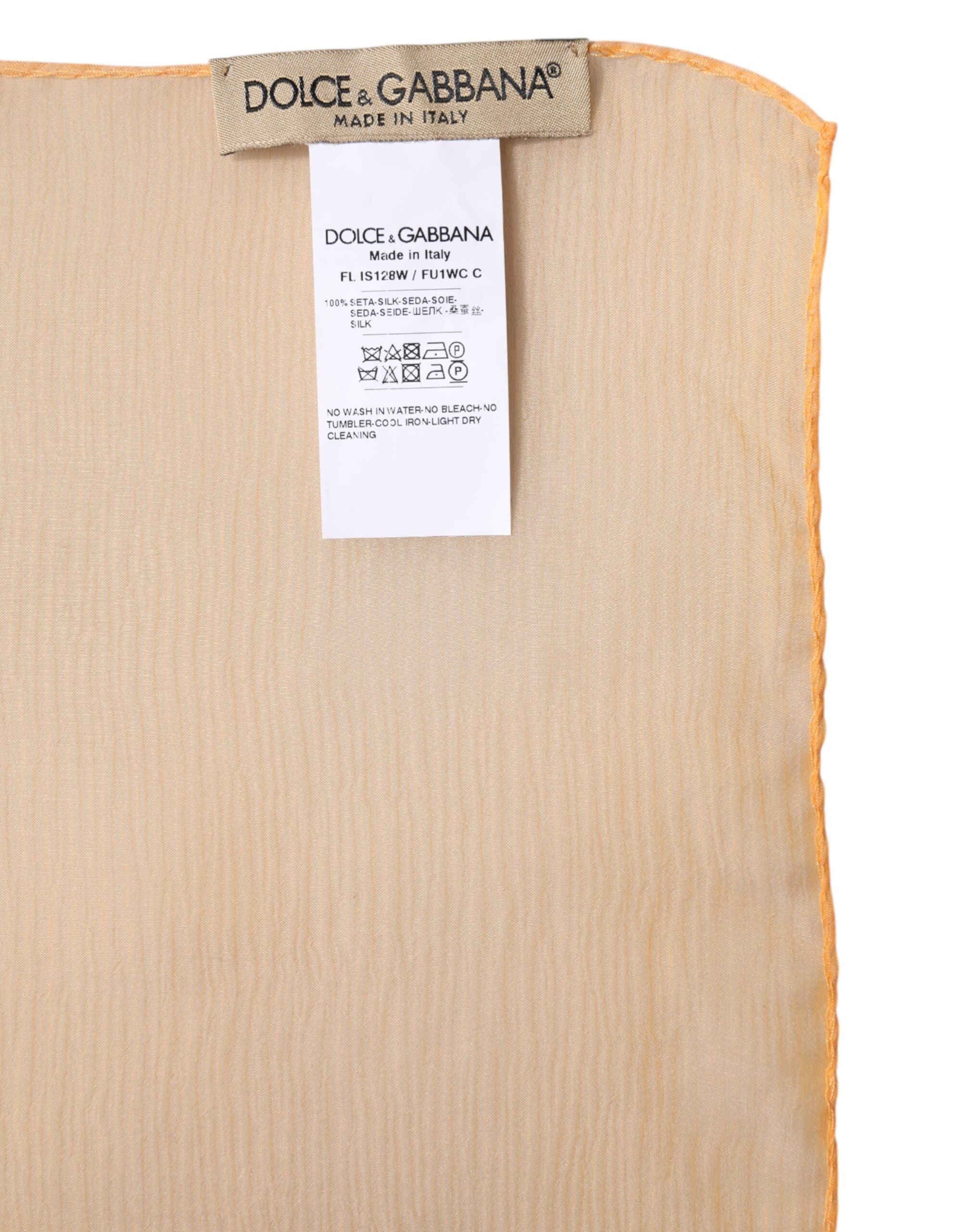 Orange Rektangulär Silkessjal