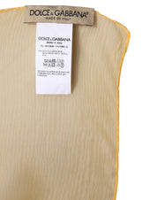 Gul rektangulär omlottsjal i siden