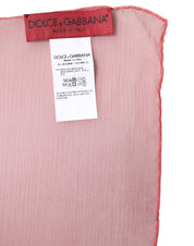 Rosa sidenrektangelhalsduk för kvinnor