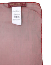 Röd sidenrektangulär omlottsjal för kvinnor