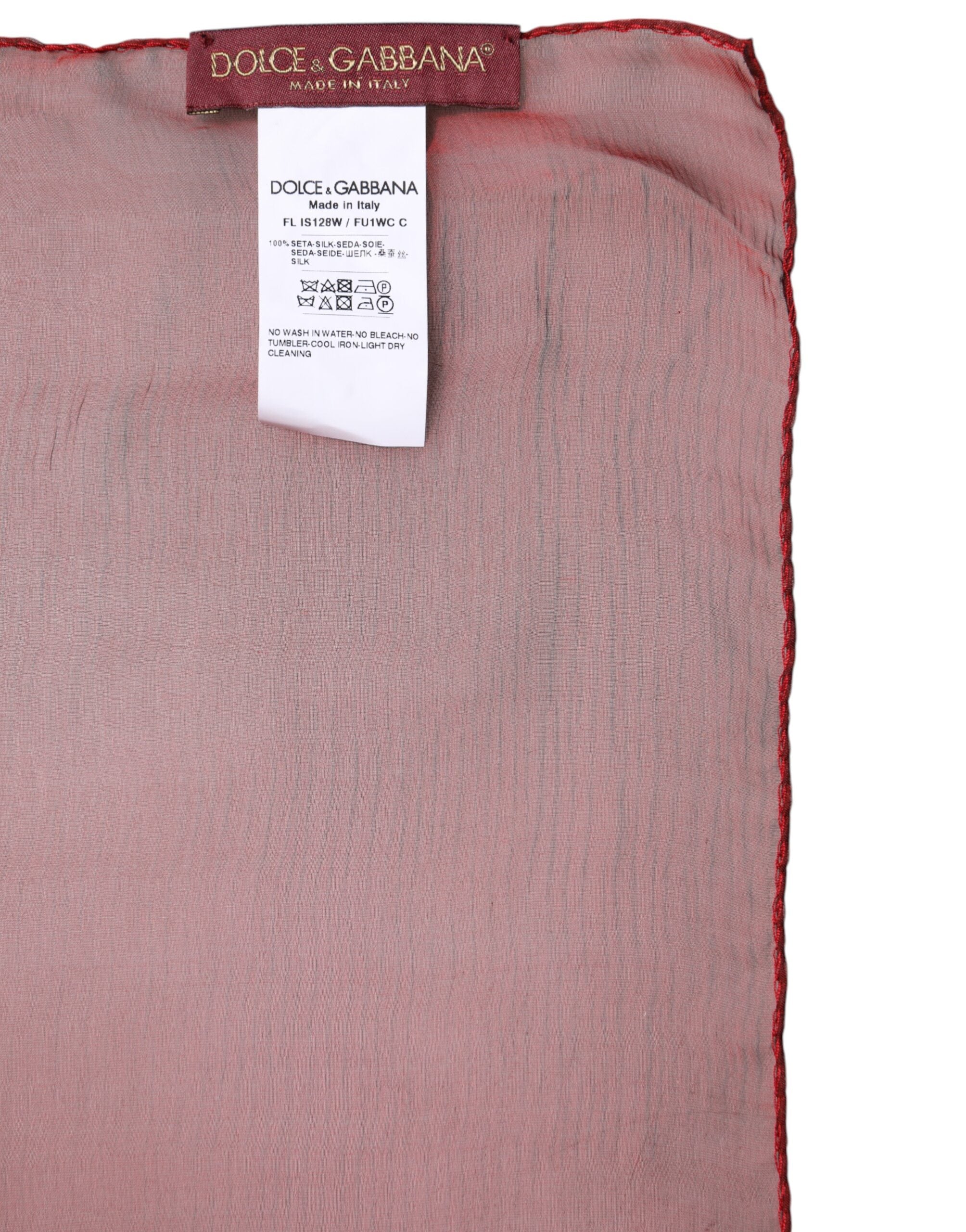 Röd sidenrektangulär omlottsjal för kvinnor