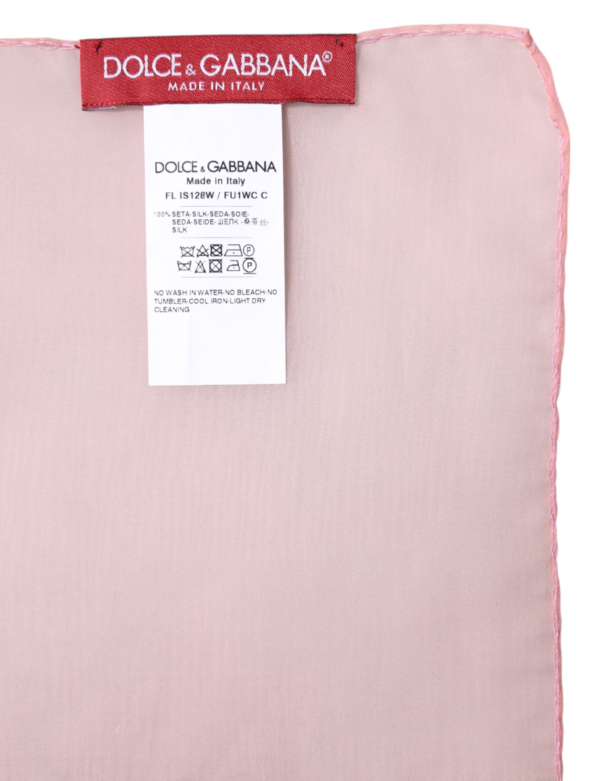 Rosa sidenrektangelhalsduk för kvinnor