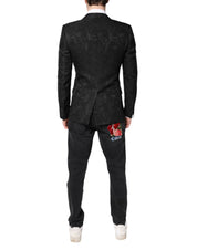 Black Floral Jacquard Coat Jacket Blazer