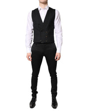 Black Single Breasted Formal Blazer with Vest