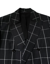 Black TAORMINA Double Breasted 2 Piece Suit
