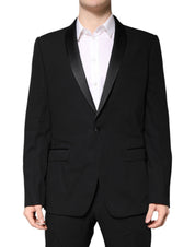 Black Wool Single Breasted 2 Piece Suit