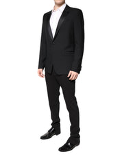 Black Wool Single Breasted 2 Piece Suit
