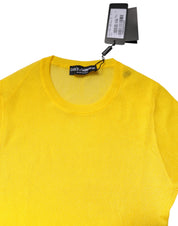 Yellow Polyester Women Pullover Top Sweater
