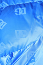 Blue Logo Full Zip Hooded Quilted Jacket