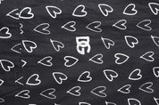 Black Heart Print Hooded Windbreaker Jacket