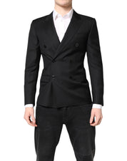 Black MARTINI Double Breasted Coat Blazer