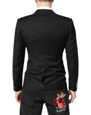 Black MARTINI Double Breasted Coat Blazer