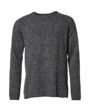 Gray Wool Knitted Round Neck Pullover Sweater