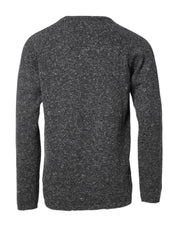 Gray Wool Knitted Round Neck Pullover Sweater