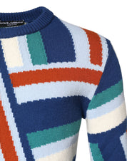 Multicolor Cashmere Knit Pullover Sweater