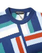Multicolor Cashmere Knit Pullover Sweater