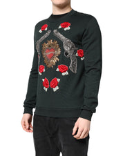 Black Sequined Embellished Pullover Sweater