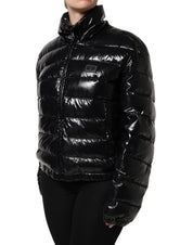 Dolce & Gabbana Black Logo Plaque Puffer Jacket