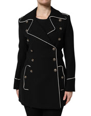 Svarta pumps i läder med hög klack, CC-logotyp och fotledsrem