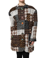 Multicolor Patchwork Button Down Jacket