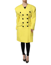 Yellow Double Breasted Trench Coat Jacket