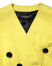 Yellow Double Breasted Trench Coat Jacket