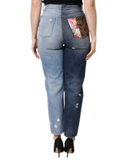 Multicolor Patchwork High Waist Denim Jeans