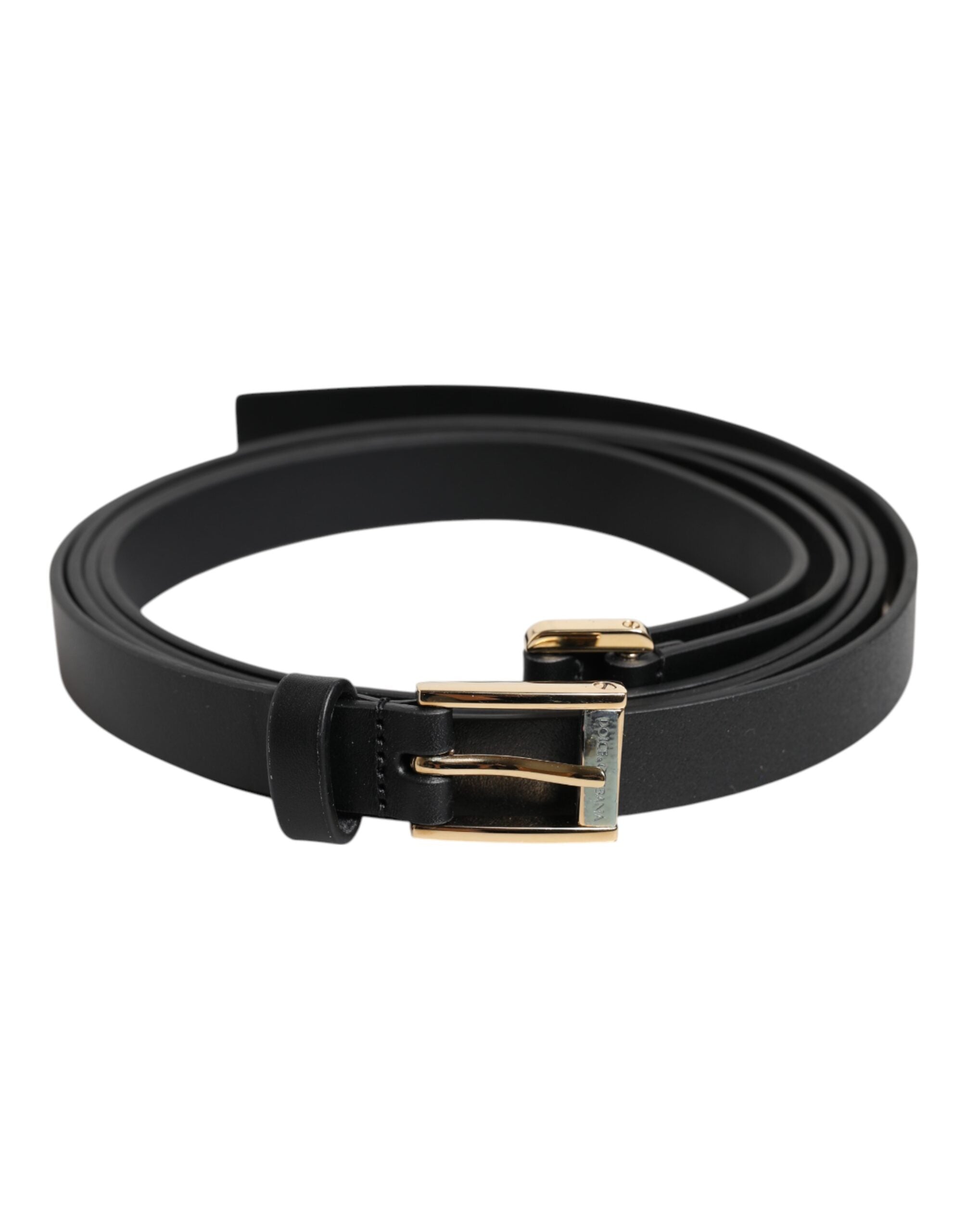 Dolce & Gabbana Black Calf Leather Waist Belt