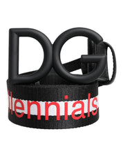Svart polyesterbälte med DG-spänne och logotryck
