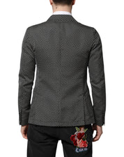 Black White Patterned Men Suit Coat Blazer