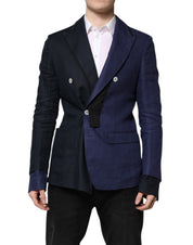 Navy Blue Double Breasted Suit Coat Blazer