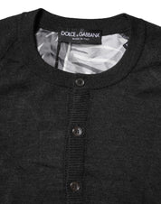 Black Printed Knitted Men Pullover Sweater