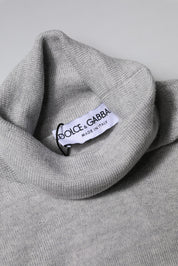 Gray Wool Knitted Men Pullover Sweater