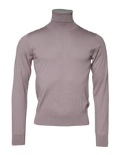 Brown Cashmere Knitted Men Pullover Sweater