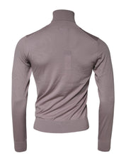 Brown Cashmere Knitted Men Pullover Sweater