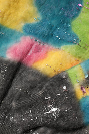 Multicolor Mohair Turtleneck Pullover Sweater