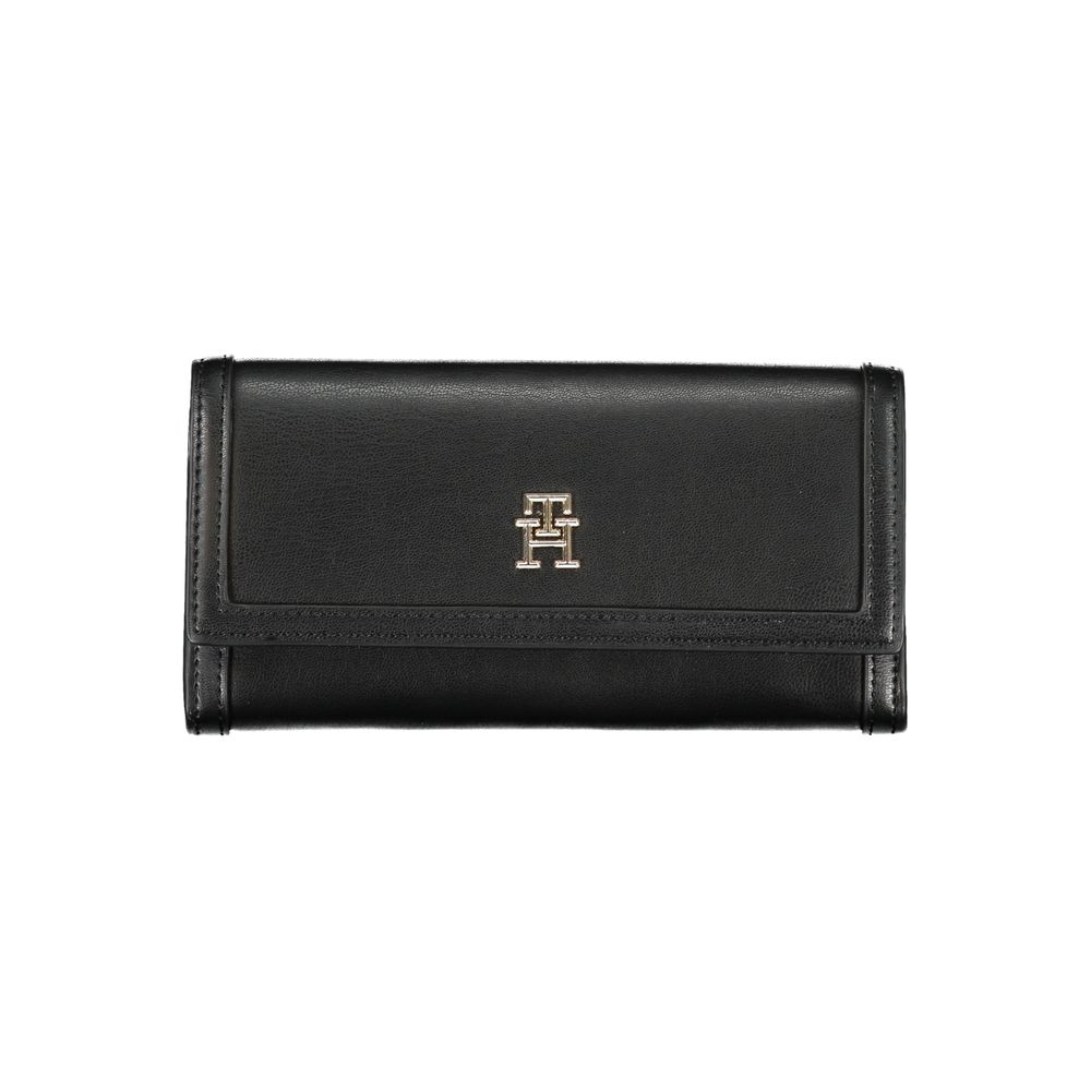 Tommy Hilfiger Black Polyethylene Dual-Compartment Wallet