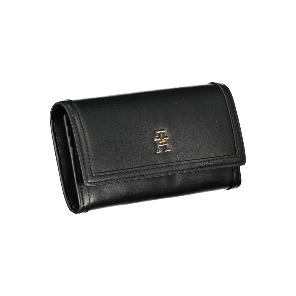 Tommy Hilfiger Black Polyethylene Dual-Compartment Wallet