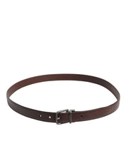 Brown Classic Calf Leather Metal Buckle Belt