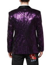 Purple SICILIA Sequin Embellish Coat Jacket
