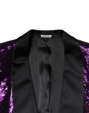 Purple SICILIA Sequin Embellish Coat Jacket