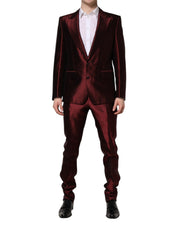 Bordeaux Silk 2 Piece Single Breasted Suit