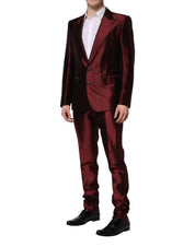 Bordeaux Silk 2 Piece Single Breasted Suit