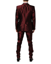 Bordeaux Silk 2 Piece Single Breasted Suit