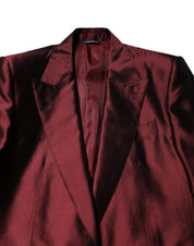 Bordeaux Silk 2 Piece Single Breasted Suit